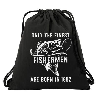 30 Year Old Fishing Fisherman 1992 30 Th Birthday Drawstring Bag