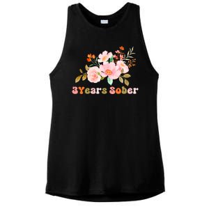 3 Years Sober Gift Sober Anniversary Gift Sobriety Gift Recovery Soberversary Ladies PosiCharge Tri-Blend Wicking Tank