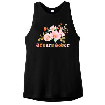 3 Years Sober Gift Sober Anniversary Gift Sobriety Gift Recovery Soberversary Ladies PosiCharge Tri-Blend Wicking Tank