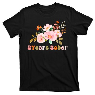 3 Years Sober Gift Sober Anniversary Gift Sobriety Gift Recovery Soberversary T-Shirt