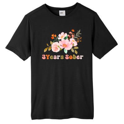 3 Years Sober Gift Sober Anniversary Gift Sobriety Gift Recovery Soberversary Tall Fusion ChromaSoft Performance T-Shirt