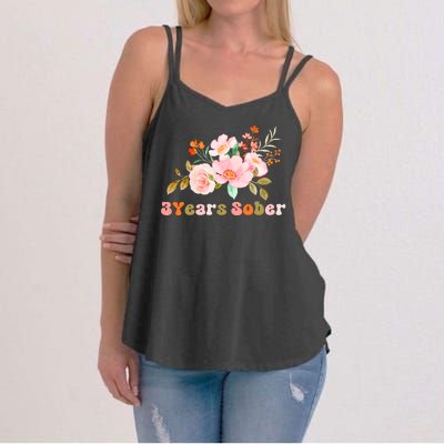 3 Years Sober Gift Sober Anniversary Gift Sobriety Gift Recovery Soberversary Women's Strappy Tank