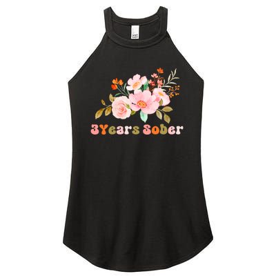 3 Years Sober Gift Sober Anniversary Gift Sobriety Gift Recovery Soberversary Women's Perfect Tri Rocker Tank