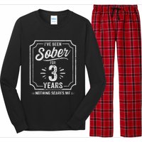 3 Years Sober Sobriety Anniversary Sober Anniversary Long Sleeve Pajama Set