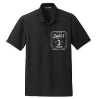 3 Years Sober Sobriety Anniversary Sober Anniversary Dry Zone Grid Polo