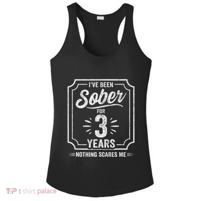 3 Years Sober Sobriety Anniversary Sober Anniversary Ladies PosiCharge Competitor Racerback Tank