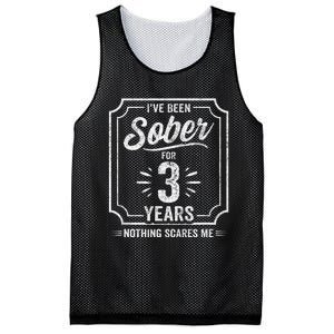 3 Years Sober Sobriety Anniversary Sober Anniversary Mesh Reversible Basketball Jersey Tank