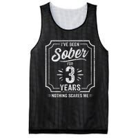 3 Years Sober Sobriety Anniversary Sober Anniversary Mesh Reversible Basketball Jersey Tank