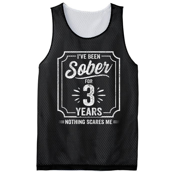 3 Years Sober Sobriety Anniversary Sober Anniversary Mesh Reversible Basketball Jersey Tank