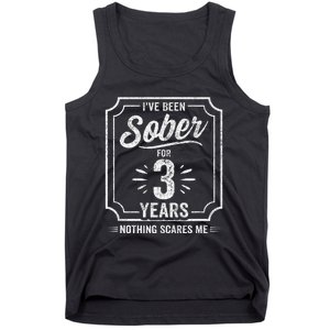 3 Years Sober Sobriety Anniversary Sober Anniversary Tank Top