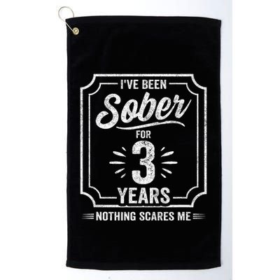 3 Years Sober Sobriety Anniversary Sober Anniversary Golf Towel