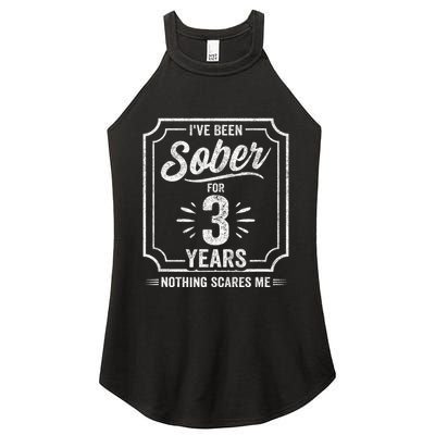 3 Years Sober Sobriety Anniversary Sober Anniversary Women's Perfect Tri Rocker Tank