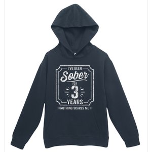 3 Years Sober Sobriety Anniversary Sober Anniversary Urban Pullover Hoodie