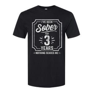 3 Years Sober Sobriety Anniversary Sober Anniversary Softstyle CVC T-Shirt