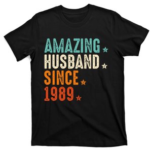 35 Years Wedding Anniversary Amazing Husband Since 1989 T-Shirt