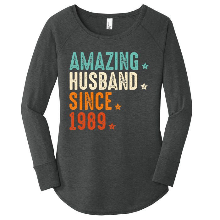 35 Years Wedding Anniversary Amazing Husband Since 1989 Women's Perfect Tri Tunic Long Sleeve Shirt