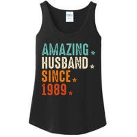 35 Years Wedding Anniversary Amazing Husband Since 1989 Ladies Essential Tank