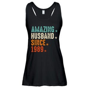 35 Years Wedding Anniversary Amazing Husband Since 1989 Ladies Essential Flowy Tank