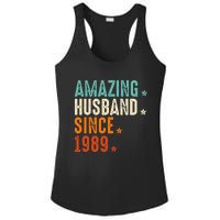 35 Years Wedding Anniversary Amazing Husband Since 1989 Ladies PosiCharge Competitor Racerback Tank