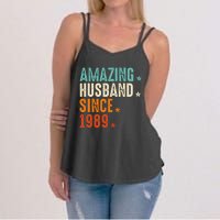 35 Years Wedding Anniversary Amazing Husband Since 1989 Women's Strappy Tank