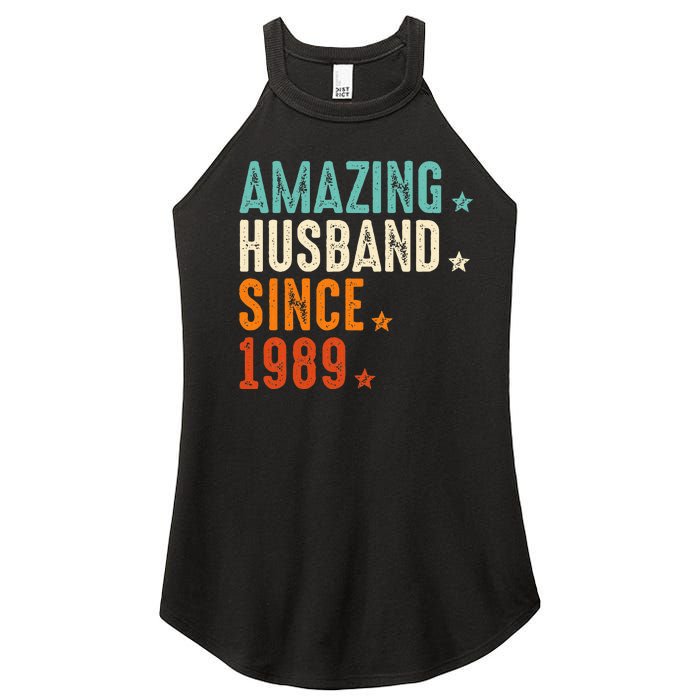 35 Years Wedding Anniversary Amazing Husband Since 1989 Women's Perfect Tri Rocker Tank