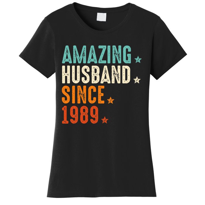 35 Years Wedding Anniversary Amazing Husband Since 1989 Women's T-Shirt