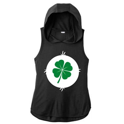 4 Leaf Clover Bear Halloween Costume Ladies PosiCharge Tri-Blend Wicking Draft Hoodie Tank