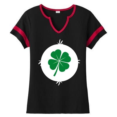 4 Leaf Clover Bear Halloween Costume Ladies Halftime Notch Neck Tee