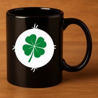 4 Leaf Clover Bear Halloween Costume 11oz C Handle Ceramic Mug