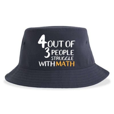 4 Out Of 3 People Struggle With Math Funny Sustainable Bucket Hat