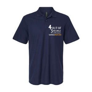 4 Out Of 3 People Struggle With Math Funny Softstyle Adult Sport Polo