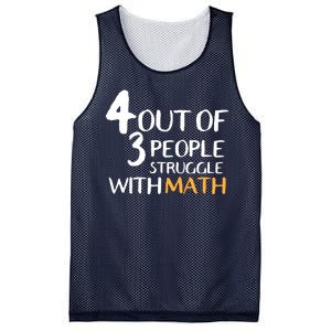 4 Out Of 3 People Struggle With Math Funny Mesh Reversible Basketball Jersey Tank