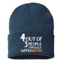 4 Out Of 3 People Struggle With Math Funny Sustainable Knit Beanie