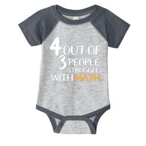 4 Out Of 3 People Struggle With Math Funny Infant Baby Jersey Bodysuit