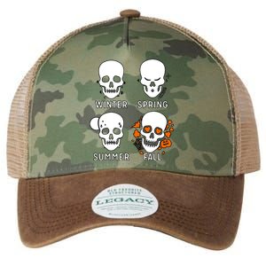 4 Seasons Skeleton Winter Summer Fall Spring Legacy Tie Dye Trucker Hat