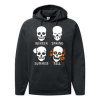 4 Seasons Skeleton Winter Summer Fall Spring Performance Fleece Hoodie