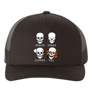 4 Seasons Skeleton Winter Summer Fall Spring Yupoong Adult 5-Panel Trucker Hat