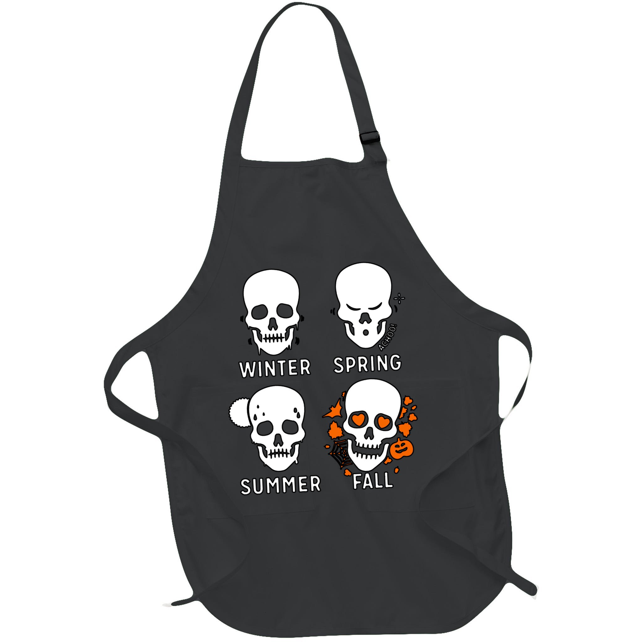 4 Seasons Skeleton Winter Summer Fall Spring Apron