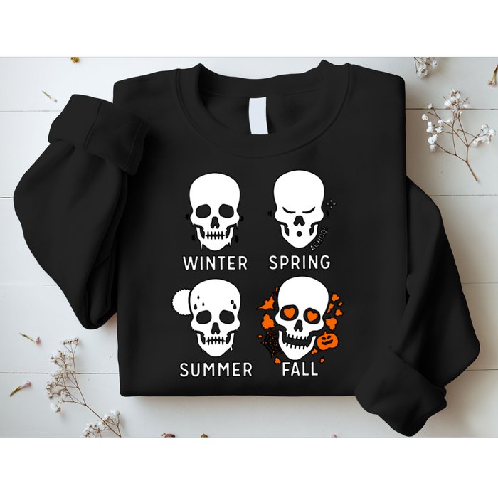 4 Seasons Skeleton Winter Summer Fall Spring Sweatshirt