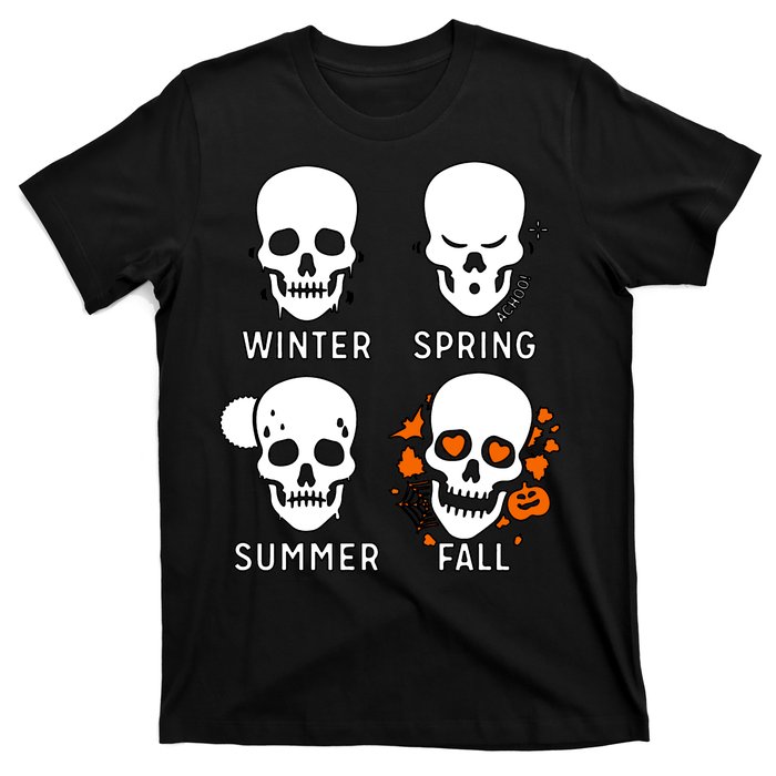 4 Seasons Skeleton Winter Summer Fall Spring T-Shirt