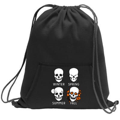 4 Seasons Skeleton Winter Summer Fall Spring Sweatshirt Cinch Pack Bag