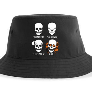 4 Seasons Skeleton Winter Summer Fall Spring Sustainable Bucket Hat