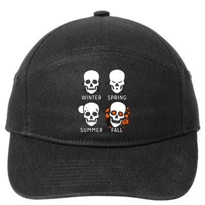 4 Seasons Skeleton Winter Summer Fall Spring 7-Panel Snapback Hat