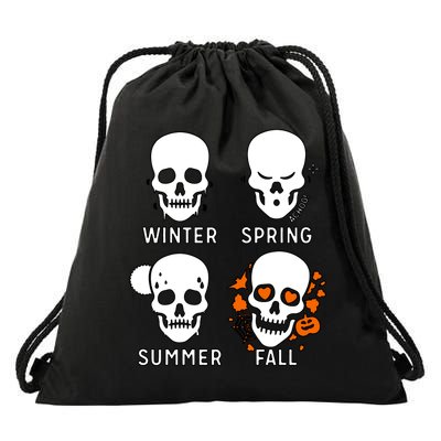 4 Seasons Skeleton Winter Summer Fall Spring Drawstring Bag