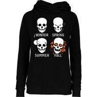 4 Seasons Skeleton Winter Summer Fall Spring Womens Funnel Neck Pullover Hood