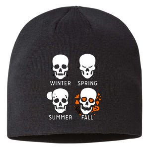 4 Seasons Skeleton Winter Summer Fall Spring Sustainable Beanie