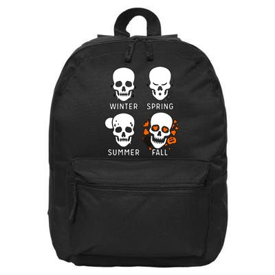 4 Seasons Skeleton Winter Summer Fall Spring 16 in Basic Backpack