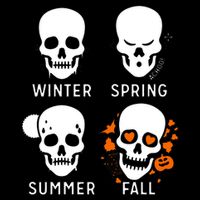 4 Seasons Skeleton Winter Summer Fall Spring 16 in Basic Backpack