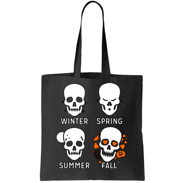 4 Seasons Skeleton Winter Summer Fall Spring Tote Bag