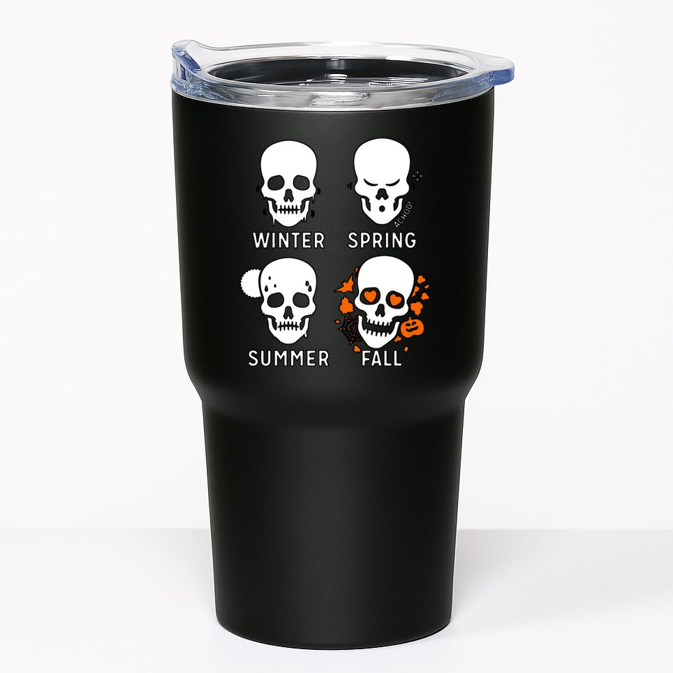 4 Seasons Skeleton Winter Summer Fall Spring Tumbler